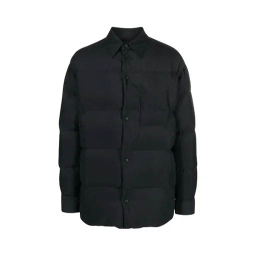 Off-White Buttoned Long-Sleeved Puffer Jacket