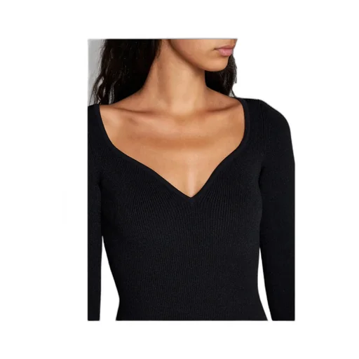 V-Neck Ribbed Minidress
