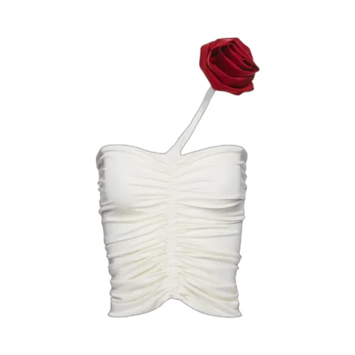 Rose-Appliqué Gathered Top