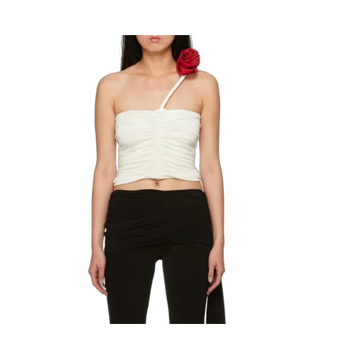 Rose-Appliqué Gathered Top
