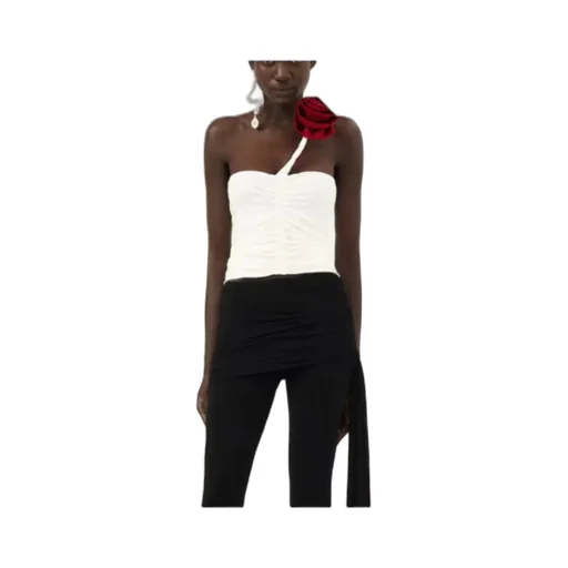 Rose-Appliqué Gathered Top