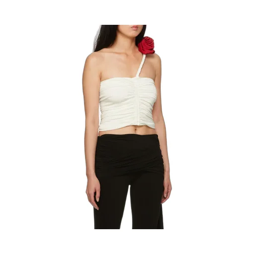 Rose-Appliqué Gathered Top
