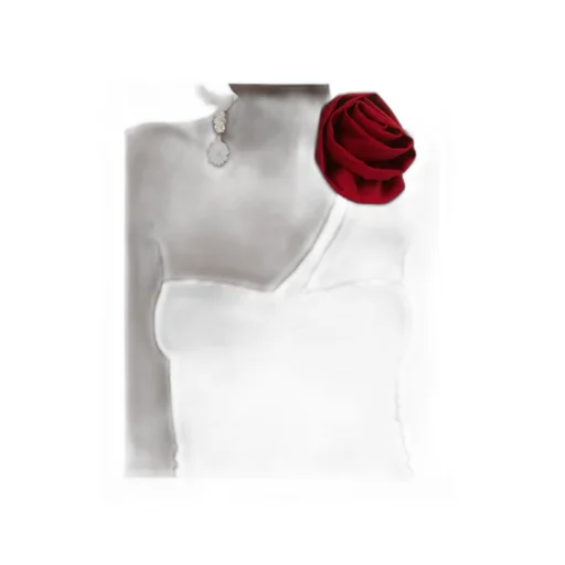 Rose-Appliqué Gathered Top