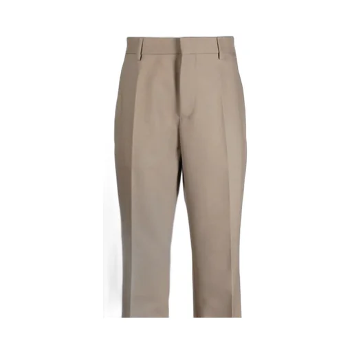 Zip-Detail Cotton Tailored Trousers