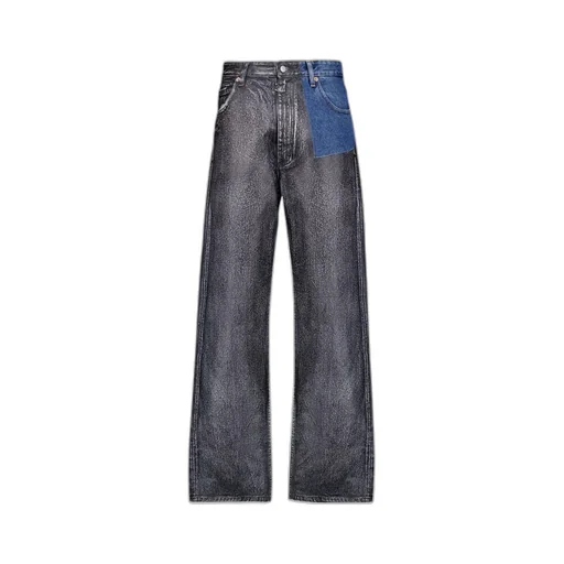 Mm6 Maison Margiela Logo-Patch Panelled Straight-Leg Jeans