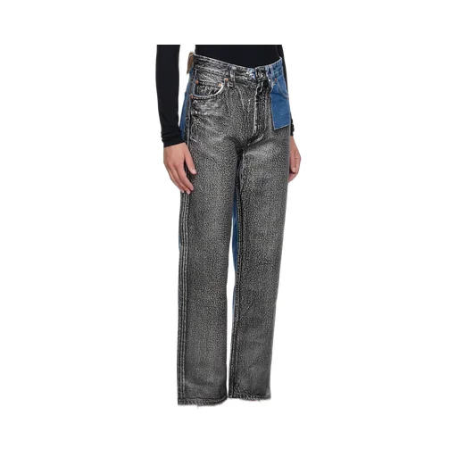 Mm6 Maison Margiela Logo-Patch Panelled Straight-Leg Jeans