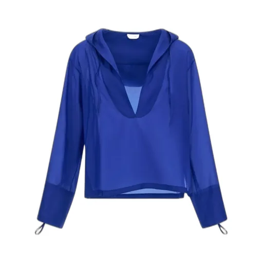 Ferragamo Semi Sheer Hooded Organza Blouse