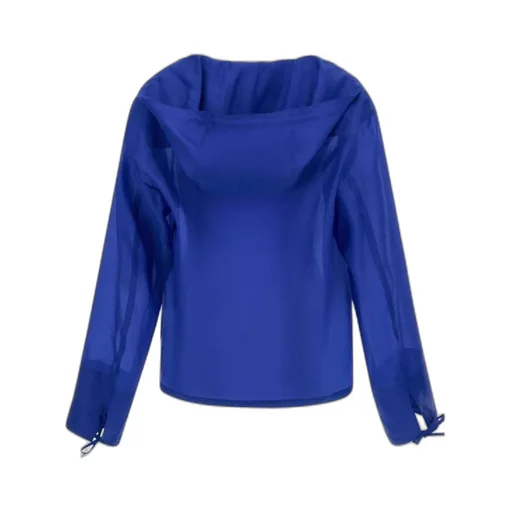 Ferragamo Semi Sheer Hooded Organza Blouse