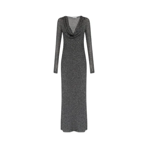 Blumarine Draped Long-Sleeve Dress