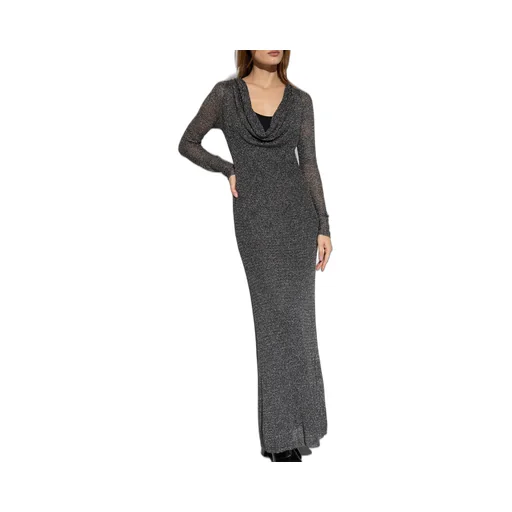 Blumarine Draped Long-Sleeve Dress