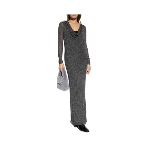 Blumarine Draped Long-Sleeve Dress