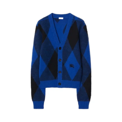 Burberry Argyle Button-Up Knitted Cardigan