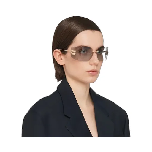 Miu Miu Eyewear Logo-Plaque Oversize-Frameless Sunglasses