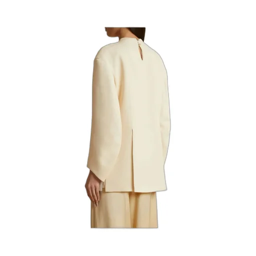 Khaite The Mahni Slit-Detailed Crewneck Blouse