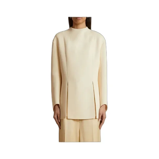 Khaite The Mahni Slit-Detailed Crewneck Blouse