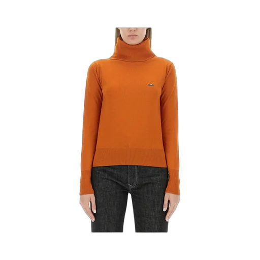 Vivienne Westwood Orb-Embroidered Roll Neck Knitted Jumper