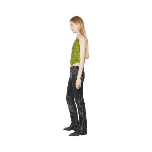 Faded-Effect Flared Trousers