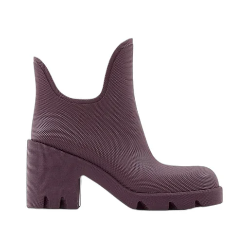 Burberry Round-Toe Slip-On Heeled Boots