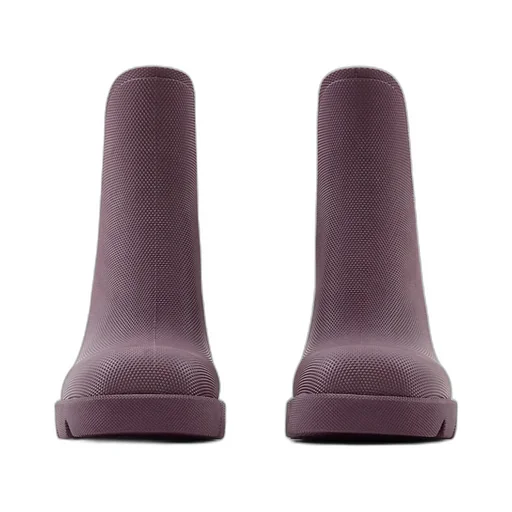 Burberry Round-Toe Slip-On Heeled Boots