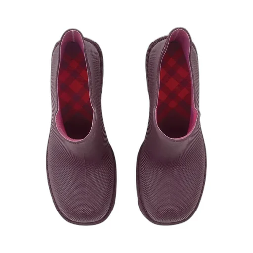 Burberry Round-Toe Slip-On Heeled Boots