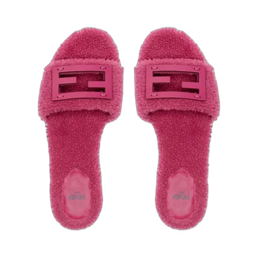 Pink Sheepskin Slides