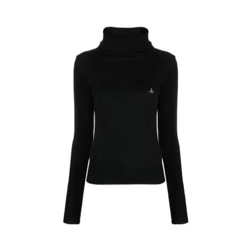 Vivienne Westwood Orb-Embroidered Roll Neck Knitted Jumper