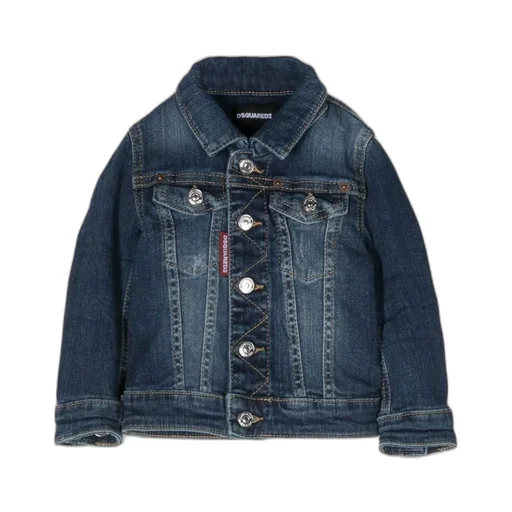 Single-Breasted Long-Sleeved Denim Coat