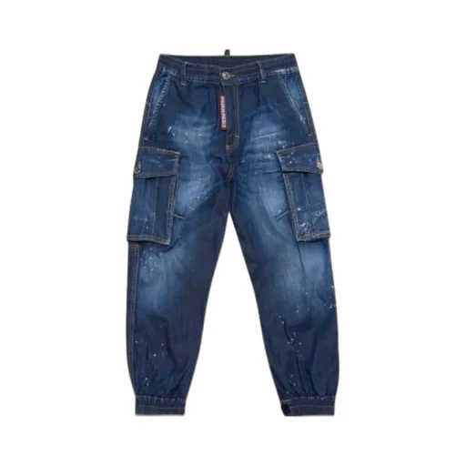 Logo Stretch Waist-Rimmed Jeans