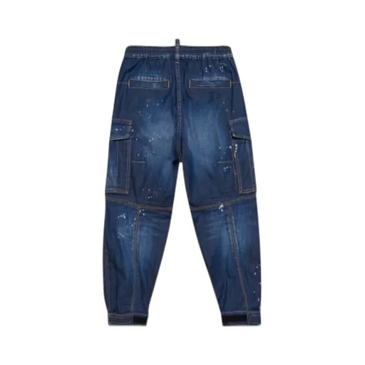 Logo Stretch Waist-Rimmed Jeans