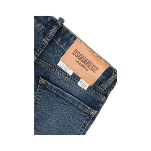 Faded Imitation Denim Pants