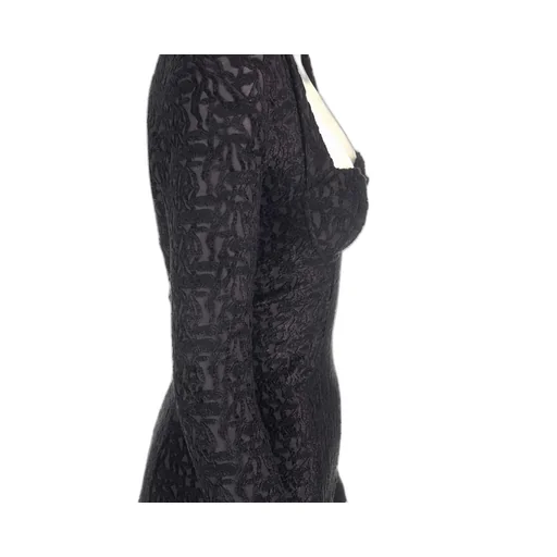 Patterned-Jacquard Velvet Top