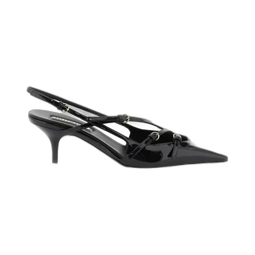70Mm Patent Leather Slingback Pumps