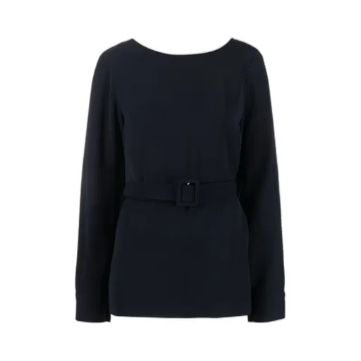 P.A.R.O.S.H. Belted Long-Sleeve V-Back T-Shirt