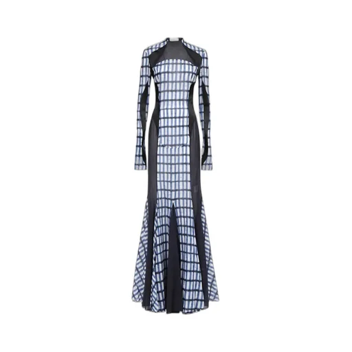 Geometric-Print Maxi Dress