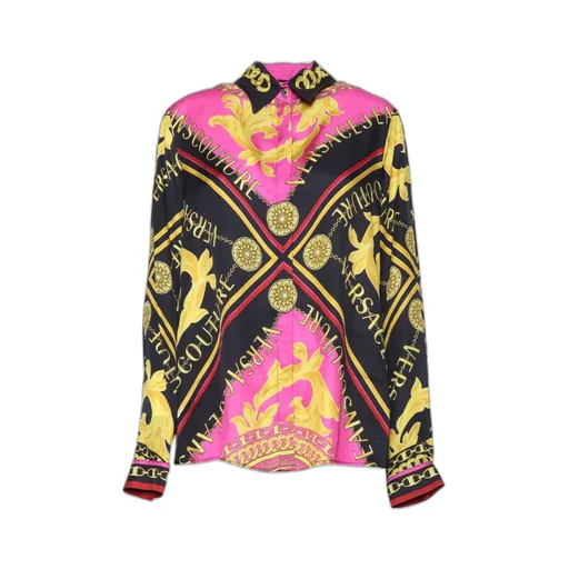 Versace Jeans Couture Logo Couture-Print Straight Hem Shirt