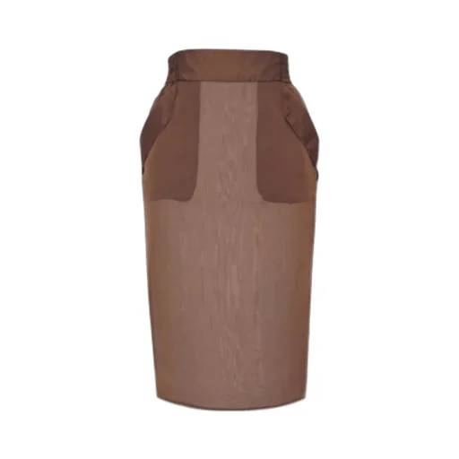 Saint Laurent Zip Detailed Pencil Skirt