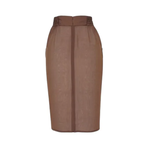 Saint Laurent Zip Detailed Pencil Skirt