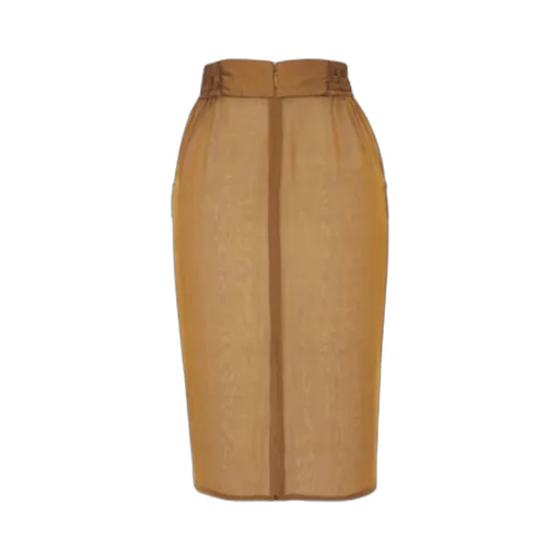 Saint Laurent Zip Detailed Pencil Skirt