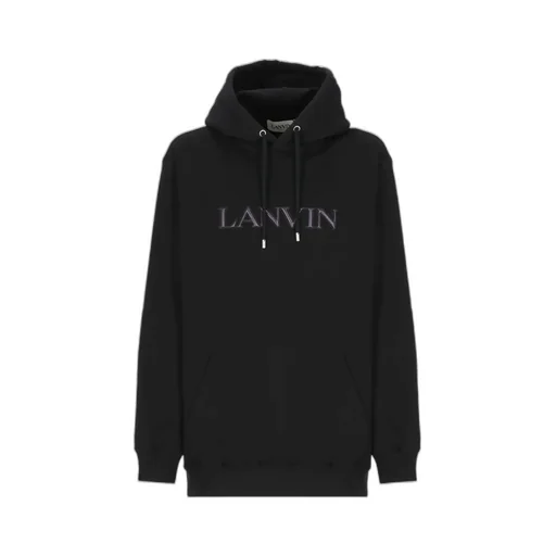 Lanvin Logo Embroidered Drawstring Hoodie