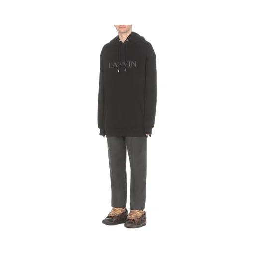 Lanvin Logo Embroidered Drawstring Hoodie