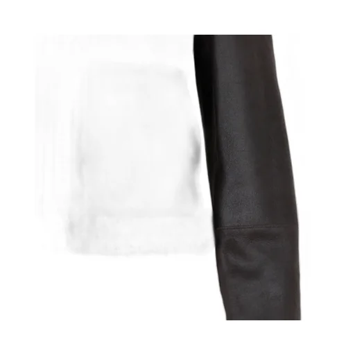 Shearling-Collar Leather Jacket