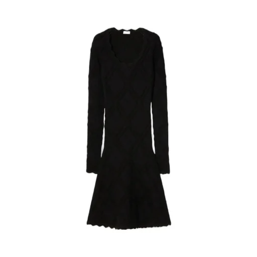 Burberry Aran Long-Sleeved Flared Knitted Dress