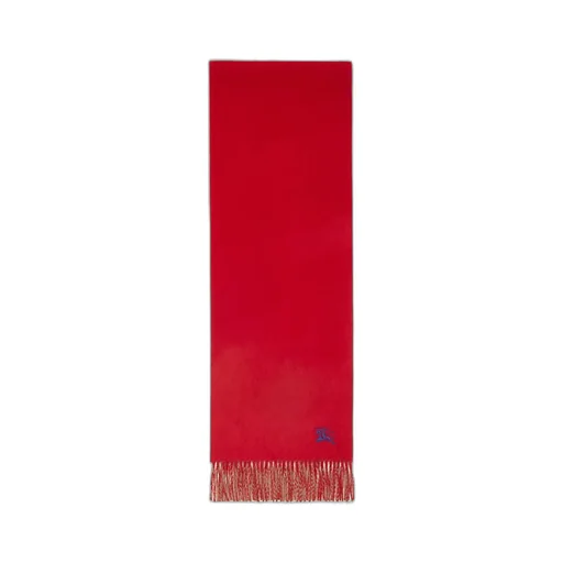 Burberry Ekd Embroidered Reversible Fringed Scarf