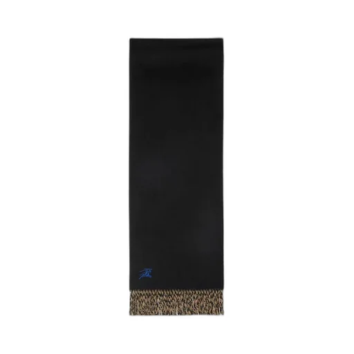 Burberry Ekd Embroidered Fringed Scarf