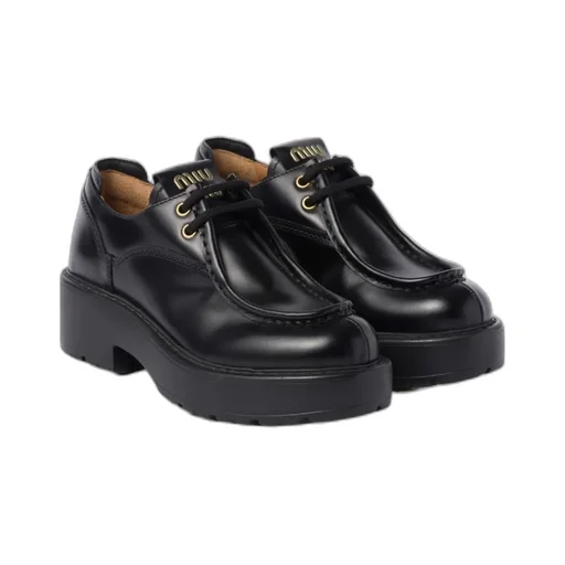 Miu Miu Lace-Up Flat Shoes