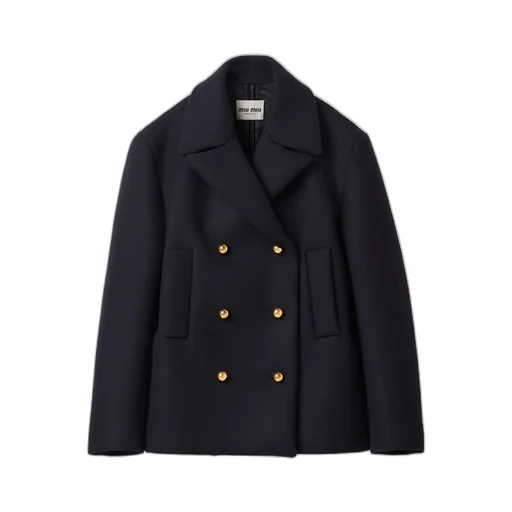Double-Breasted Cloth Peacoat Jacket