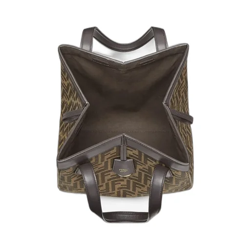 Brown Ff Jacquard Fabric Bag
