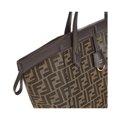 Brown Ff Jacquard Fabric Bag