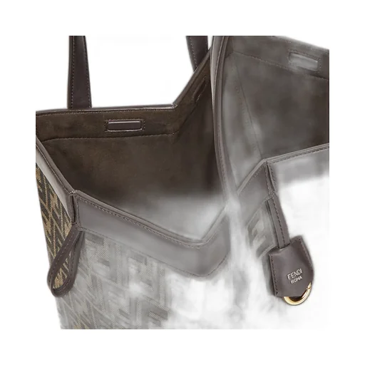 Brown Ff Jacquard Fabric Bag