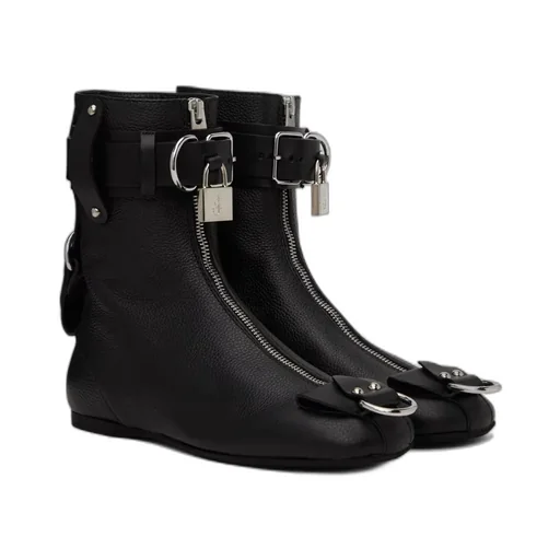 Padlock Zipper Boots